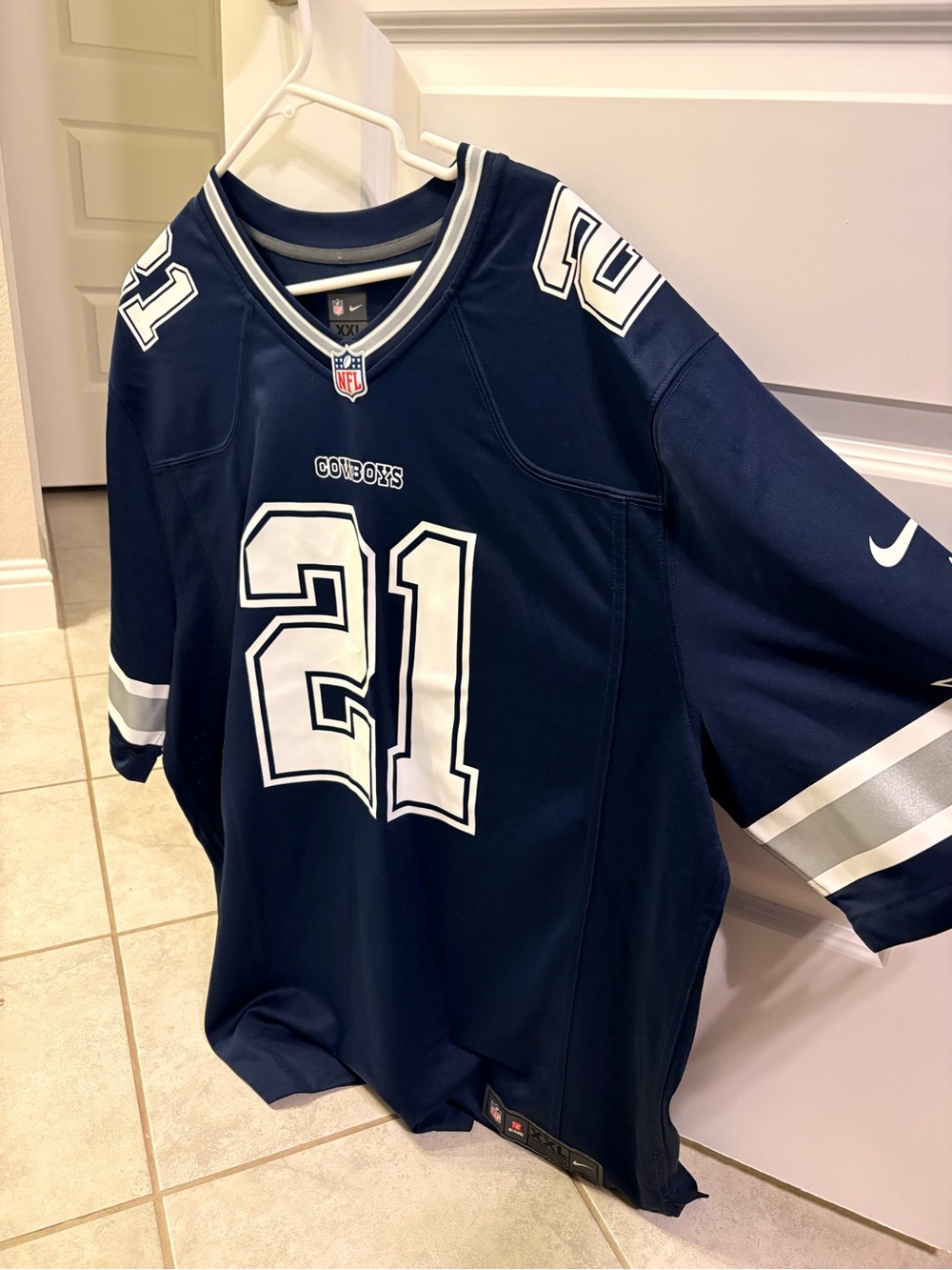 NFL Cowboys #21 Jersey in Navy and White